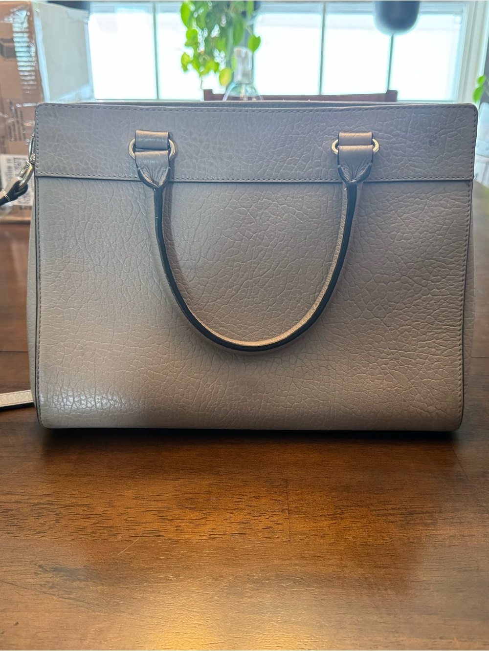 kate spade Gray Perforated Leather Satchel with Detachable Strap - Picture 2 of 6